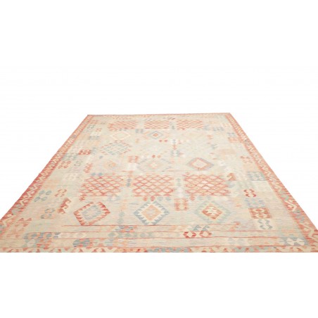 Tappeto Kilim Afghanistan bianco rosso 247x342