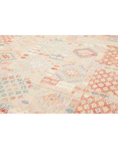Tappeto Kilim Afghanistan bianco rosso 247x342