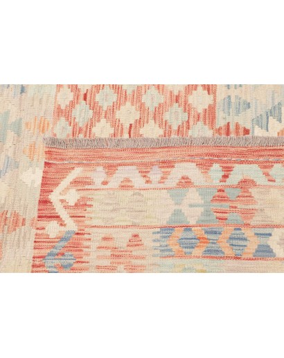 Tappeto Kilim Afghanistan bianco rosso 247x342