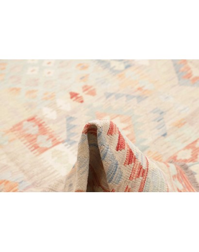 Tappeto Kilim Afghanistan bianco rosso 247x342