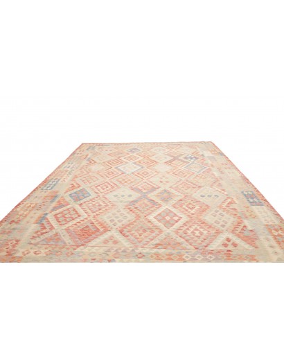 Tappeto Kilim Afghanistan bianco rosso 318x392