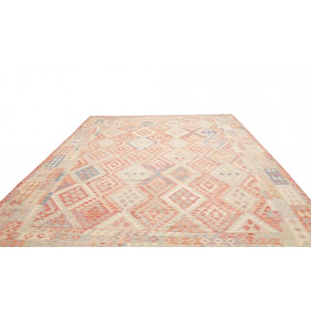 Tappeto Kilim Afghanistan bianco rosso 318x392