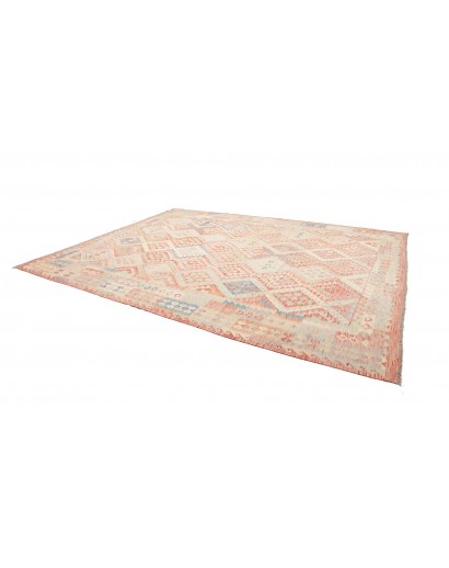 Tappeto Kilim Afghanistan bianco rosso 318x392