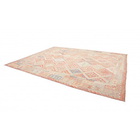 Tappeto Kilim Afghanistan bianco rosso 318x392