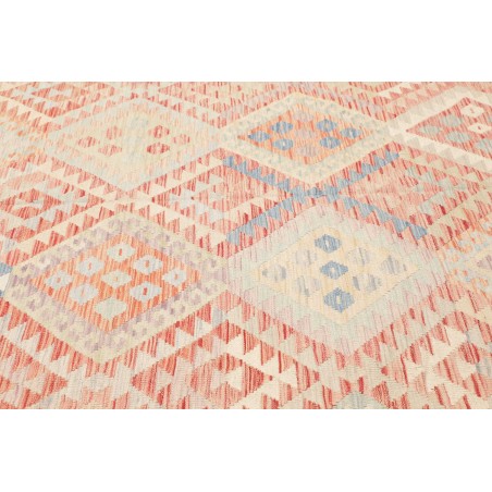 Tappeto Kilim Afghanistan bianco rosso 318x392