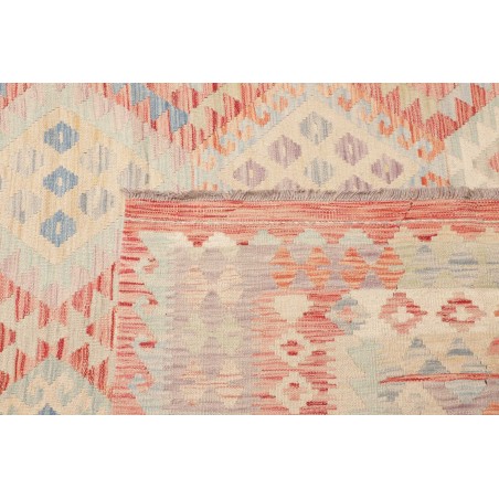 Tappeto Kilim Afghanistan bianco rosso 318x392