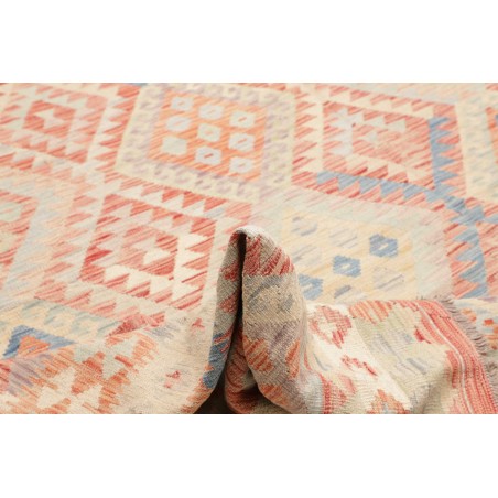 Tappeto Kilim Afghanistan bianco rosso 318x392