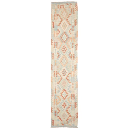 Tappeto Kilim Afghanistan bianco arancione 78x385