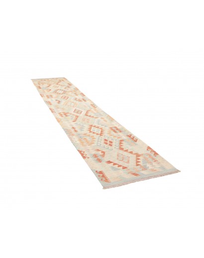 Tappeto Kilim Afghanistan bianco arancione 78x385