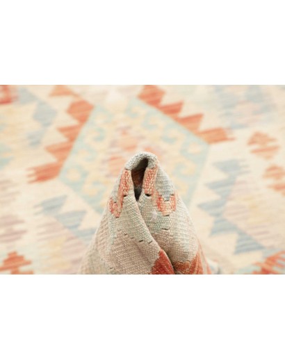 Tappeto Kilim Afghanistan bianco arancione 78x385