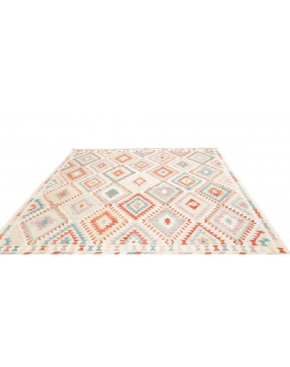 Tappeto Kilim Afghanistan bianco arancione 251x298