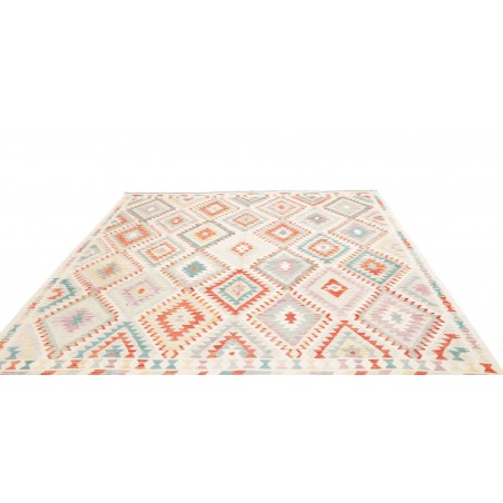 Tappeto Kilim Afghanistan bianco arancione 251x298