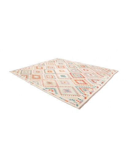 Tappeto Kilim Afghanistan bianco arancione 251x298