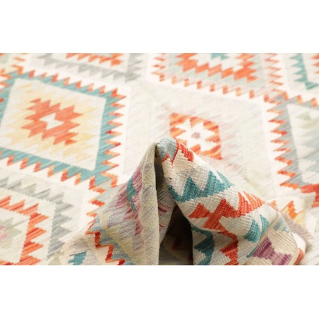 Tappeto Kilim Afghanistan bianco arancione 251x298