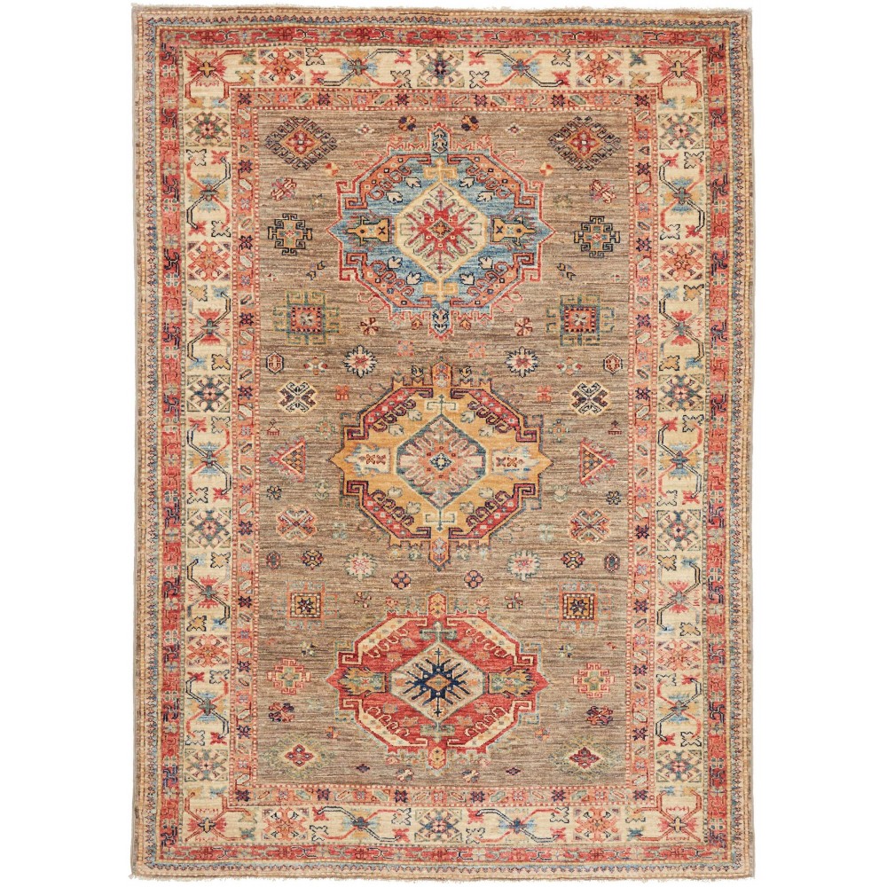 Tappeto Kazak Fine Pakistan marrone 147x210 Tappeto Kazak Fine Pakistan marrone 147x210