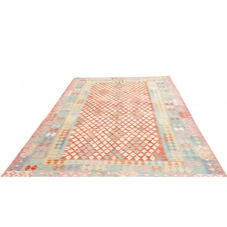 Tappeto Kilim Afghanistan bianco rosso 202x301