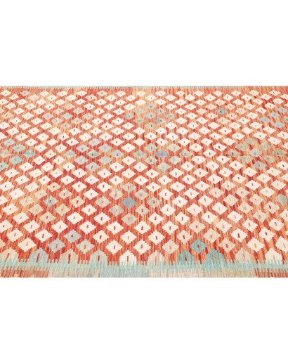 Tappeto Kilim Afghanistan bianco rosso 202x301