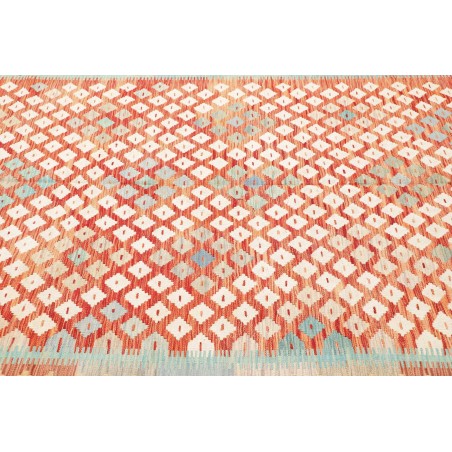 Tappeto Kilim Afghanistan bianco rosso 202x301