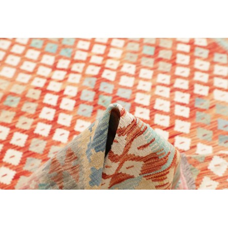 Tappeto Kilim Afghanistan bianco rosso 202x301