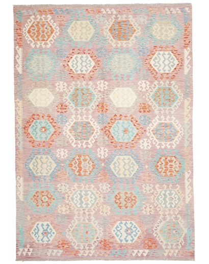 Tappeto Kilim Afghanistan bianco marrone 210x297