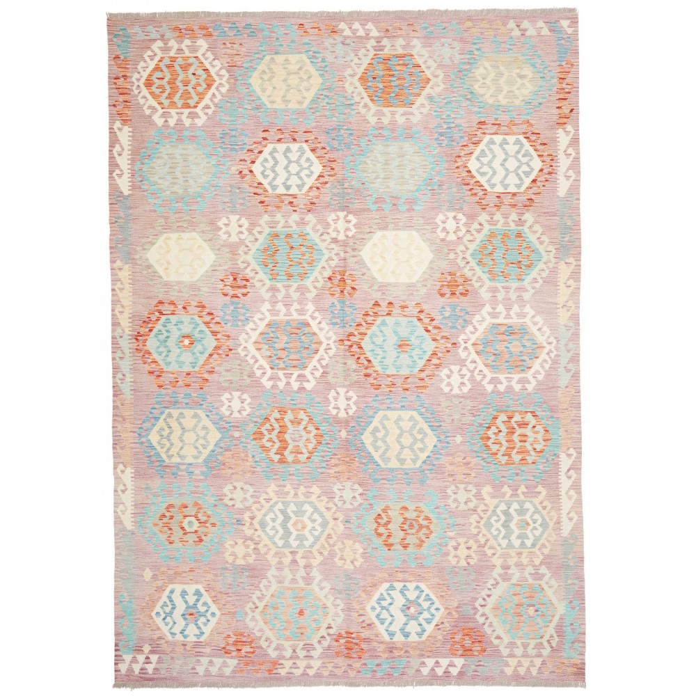 Tappeto Kilim Afghanistan bianco marrone 210x297