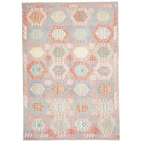 Tappeto Kilim Afghanistan bianco marrone 210x297