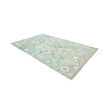 Tappeto Kilim Afghanistan bianco azzurro 195x299