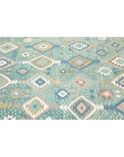 Tappeto Kilim Afghanistan bianco azzurro 195x299