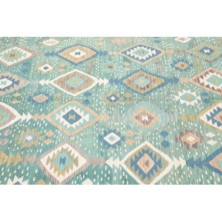 Tappeto Kilim Afghanistan bianco azzurro 195x299