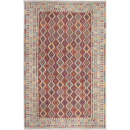 Tappeto Kilim Afghanistan azzurro marrone 348x543
