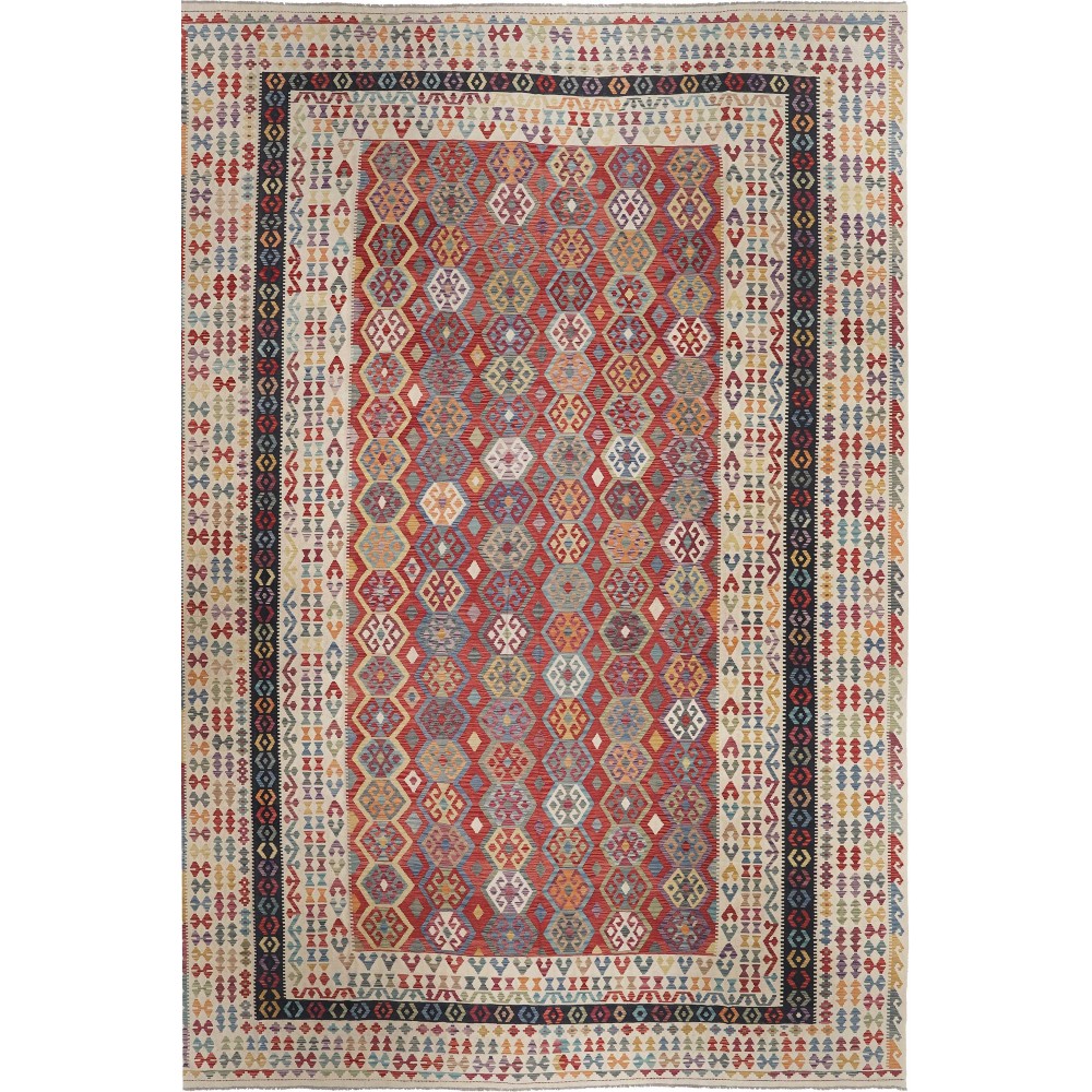 Tappeto Kilim Afghanistan marrone 414x595 Tappeto Kilim Afghanistan marrone 414x595