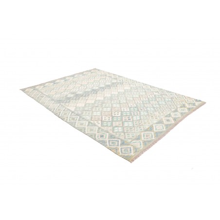 Tappeto Kilim Afghanistan bianco azzurro 182x250