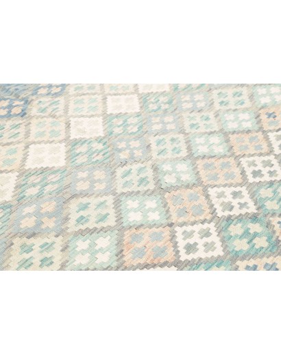 Tappeto Kilim Afghanistan bianco azzurro 182x250