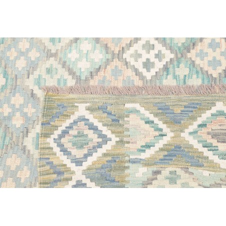 Tappeto Kilim Afghanistan bianco azzurro 182x250