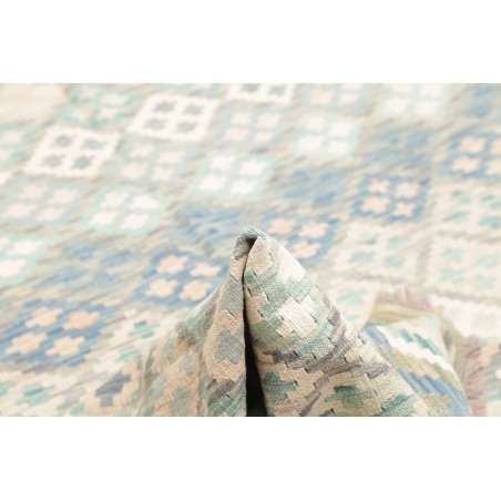 Tappeto Kilim Afghanistan bianco azzurro 182x250