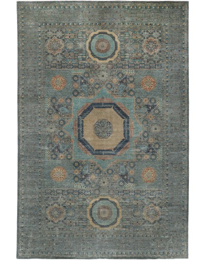 Tappeto Mamlouk Pakistan azzurro grigio 399x590