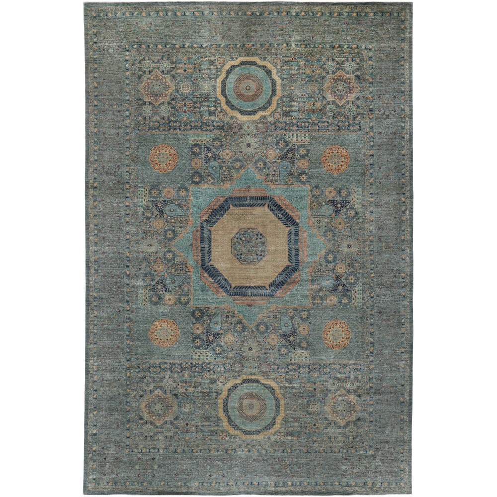 Tappeto Mamlouk Pakistan azzurro grigio 399x590 Tappeto Mamlouk Pakistan azzurro grigio 399x590