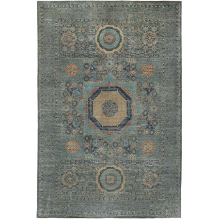 Tappeto Mamlouk Pakistan azzurro grigio 399x590