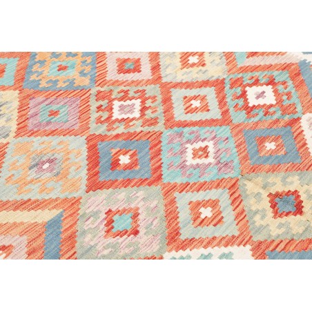 Tappeto Kilim Afghanistan bianco rosso 173x253