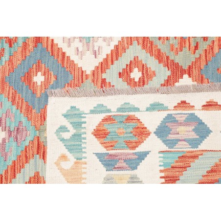 Tappeto Kilim Afghanistan bianco rosso 173x253