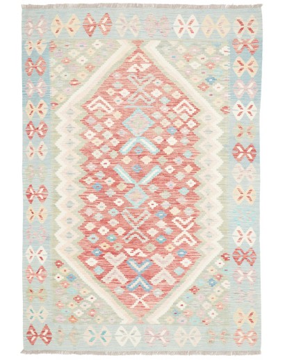 Tappeto Kilim Afghanistan bianco arancione 170x246