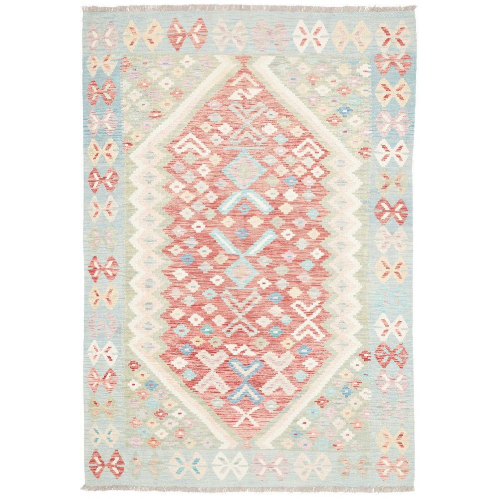Tappeto Kilim Afghanistan bianco arancione 170x246
