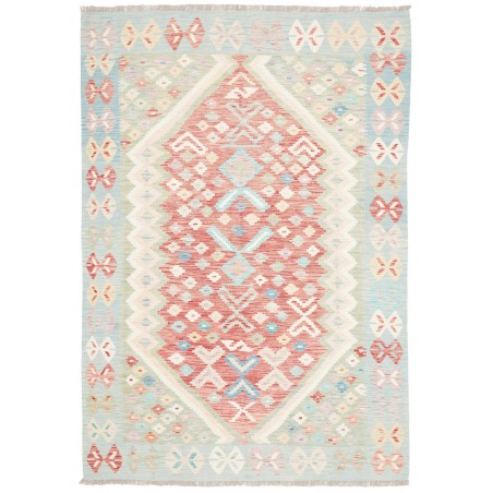 Tappeto Kilim Afghanistan bianco arancione 170x246