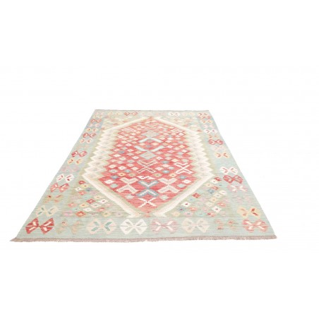Tappeto Kilim Afghanistan bianco arancione 170x246