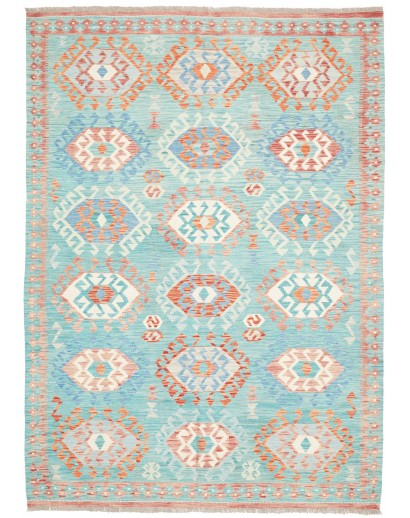 Tappeto Kilim Afghanistan bianco arancione 170x244