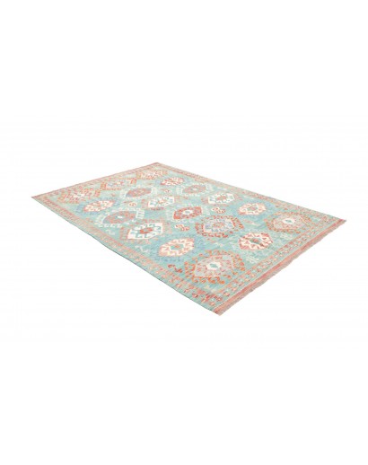Tappeto Kilim Afghanistan bianco arancione 170x244
