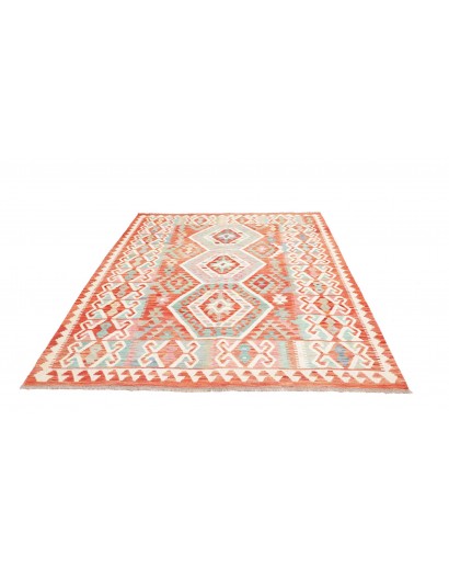 Tappeto Kilim Afghanistan bianco arancione 180x240