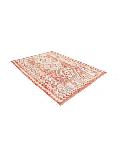 Tappeto Kilim Afghanistan bianco arancione 180x240
