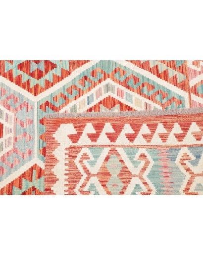 Tappeto Kilim Afghanistan bianco arancione 180x240