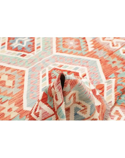 Tappeto Kilim Afghanistan bianco arancione 180x240